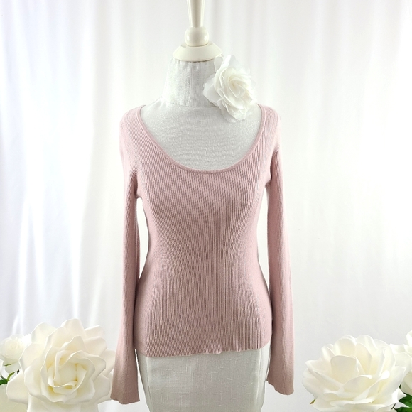 Express Ribbed Scoop Neck Sweater - Picture 3 of 10